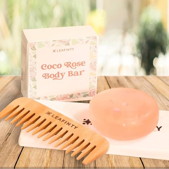Leafinty Rice Shampoo Bar, Body Wash Bar, Soap Holder, Hair Comb & Hair Towel - Picture 3 of 11
